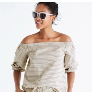 Madewell Blue and White Striped Top